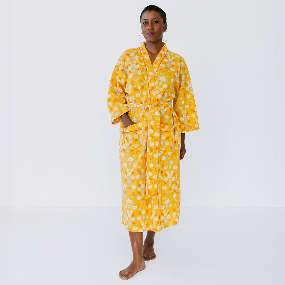 Ochre California Poppies Robe