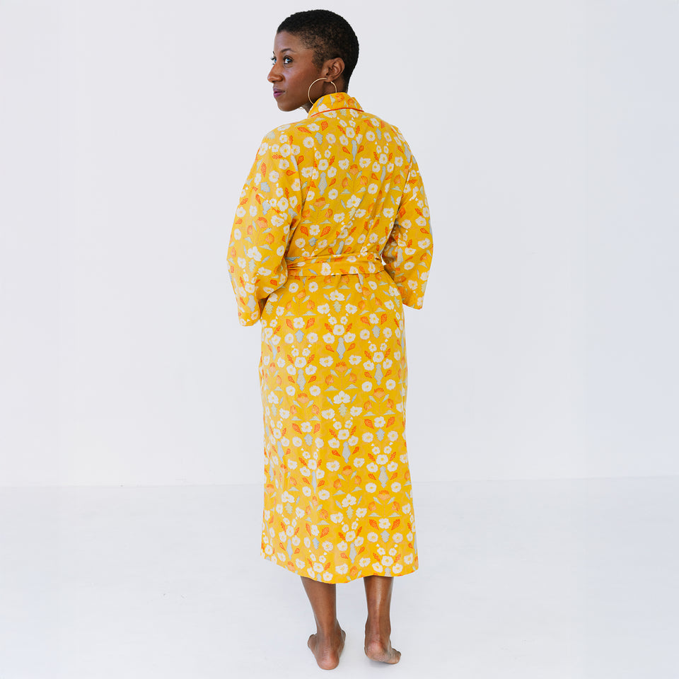 Ochre California Poppies Robe