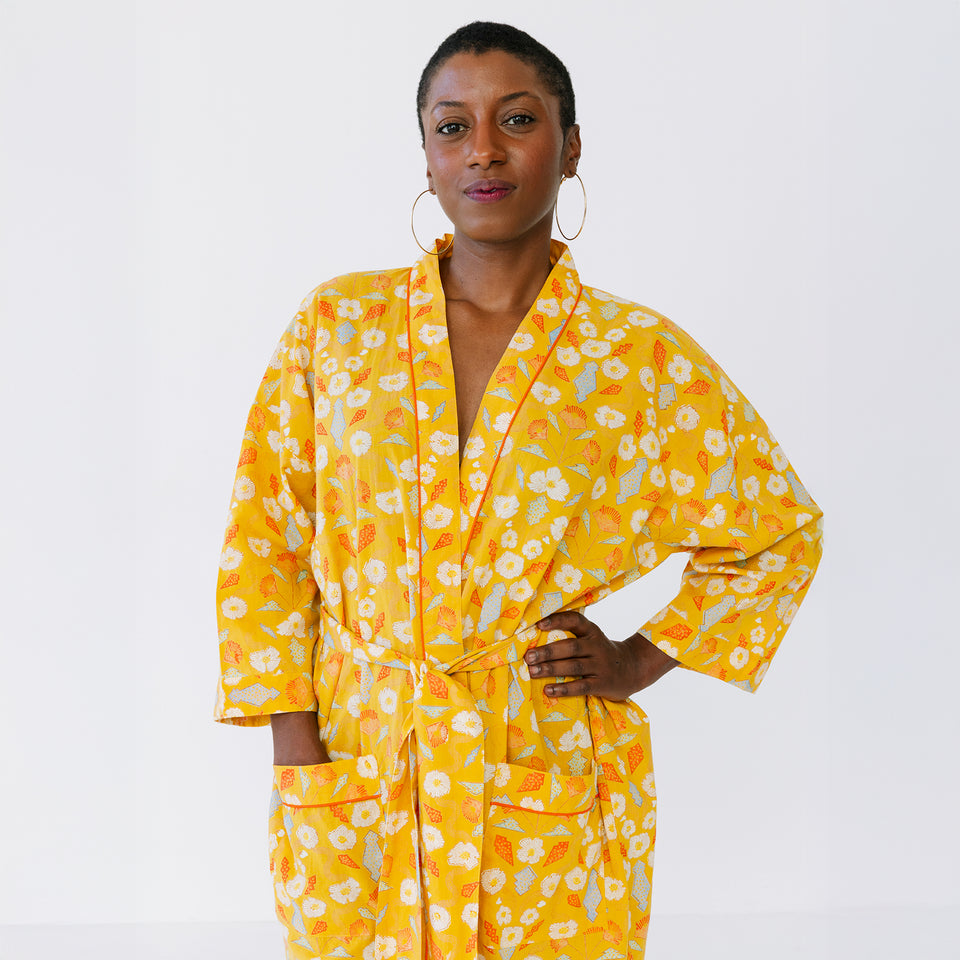 Ochre California Poppies Robe
