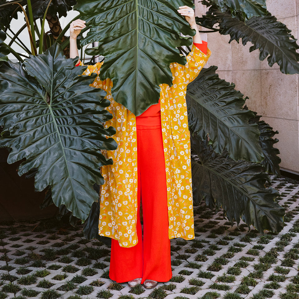 Ochre California Poppies Robe