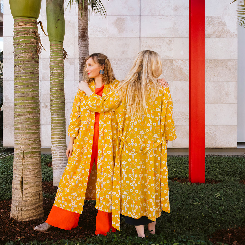 Ochre California Poppies Robe