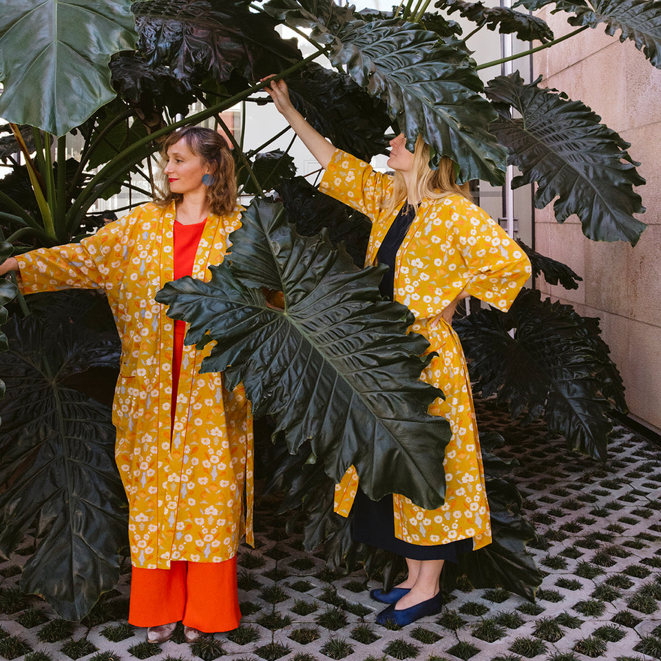 Ochre California Poppies Robe