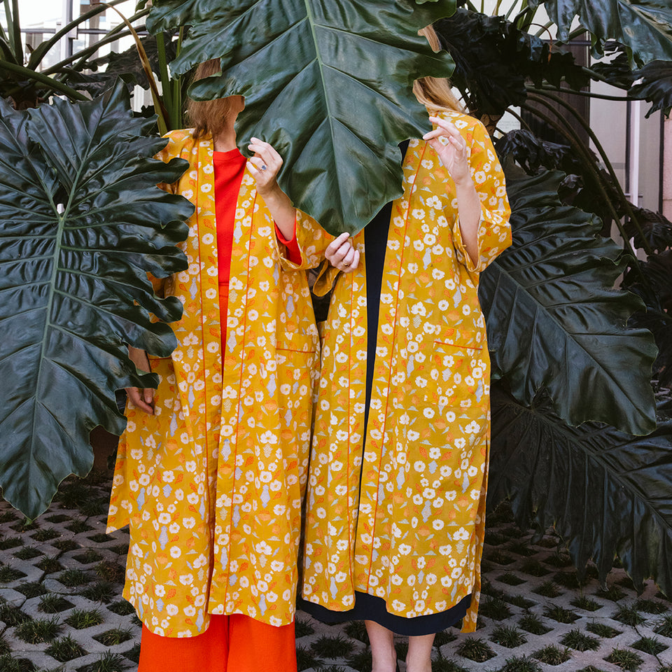 Ochre California Poppies Robe