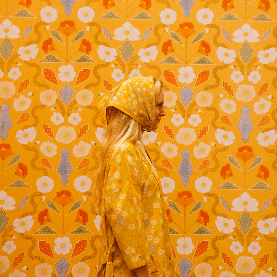 Ochre California Poppies Robe