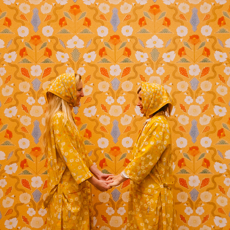 Ochre California Poppies Robe