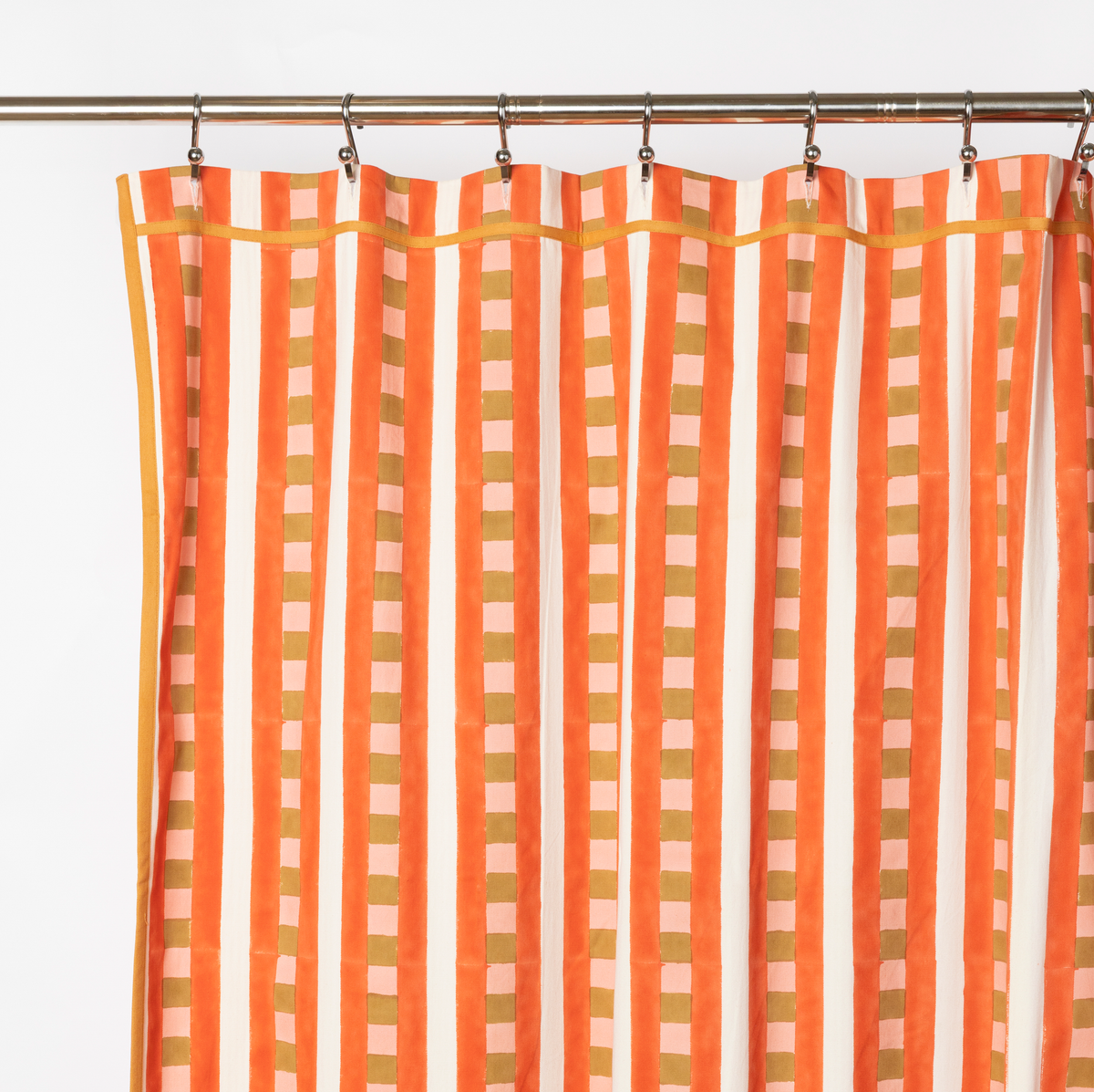 Marmalade Checker Stripe Shower Curtain
