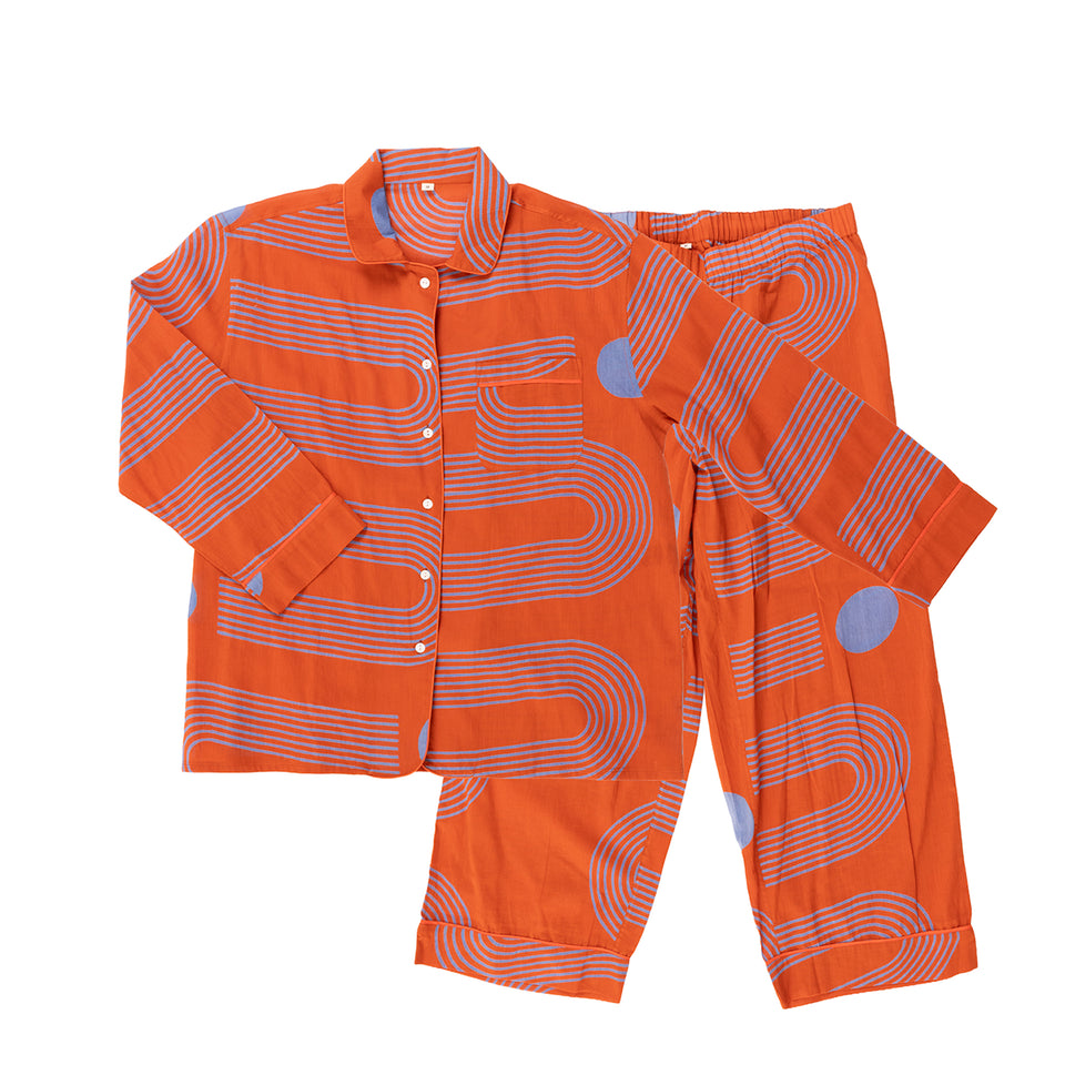 Sidewinder Pajama Set | Blue + Red