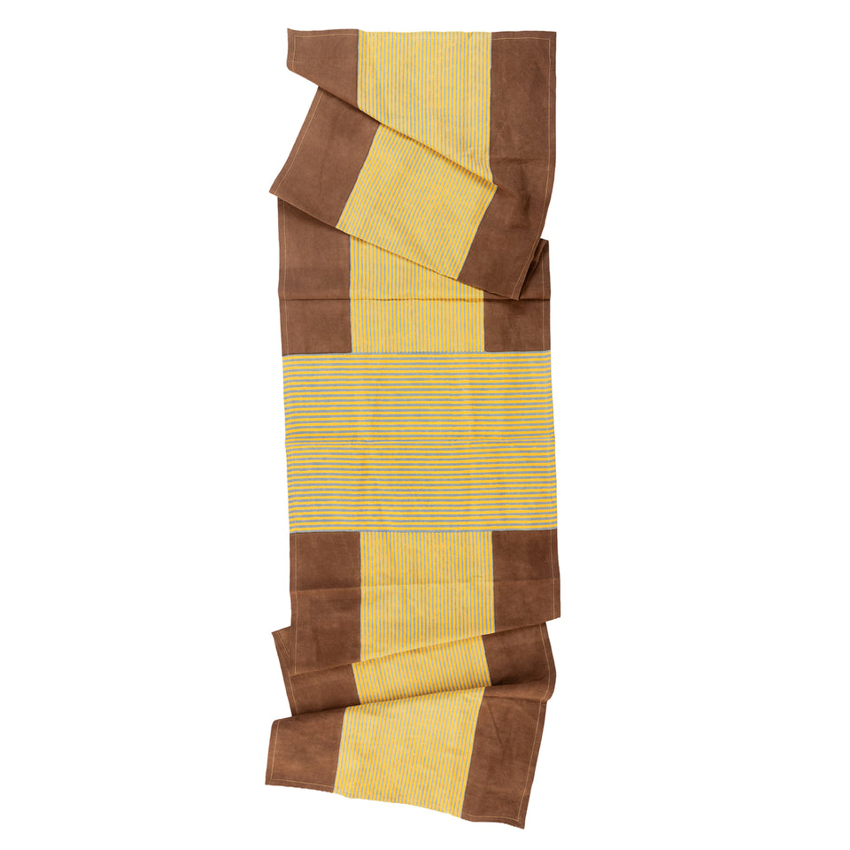 Crosshatch Runner | Brown + Yellow