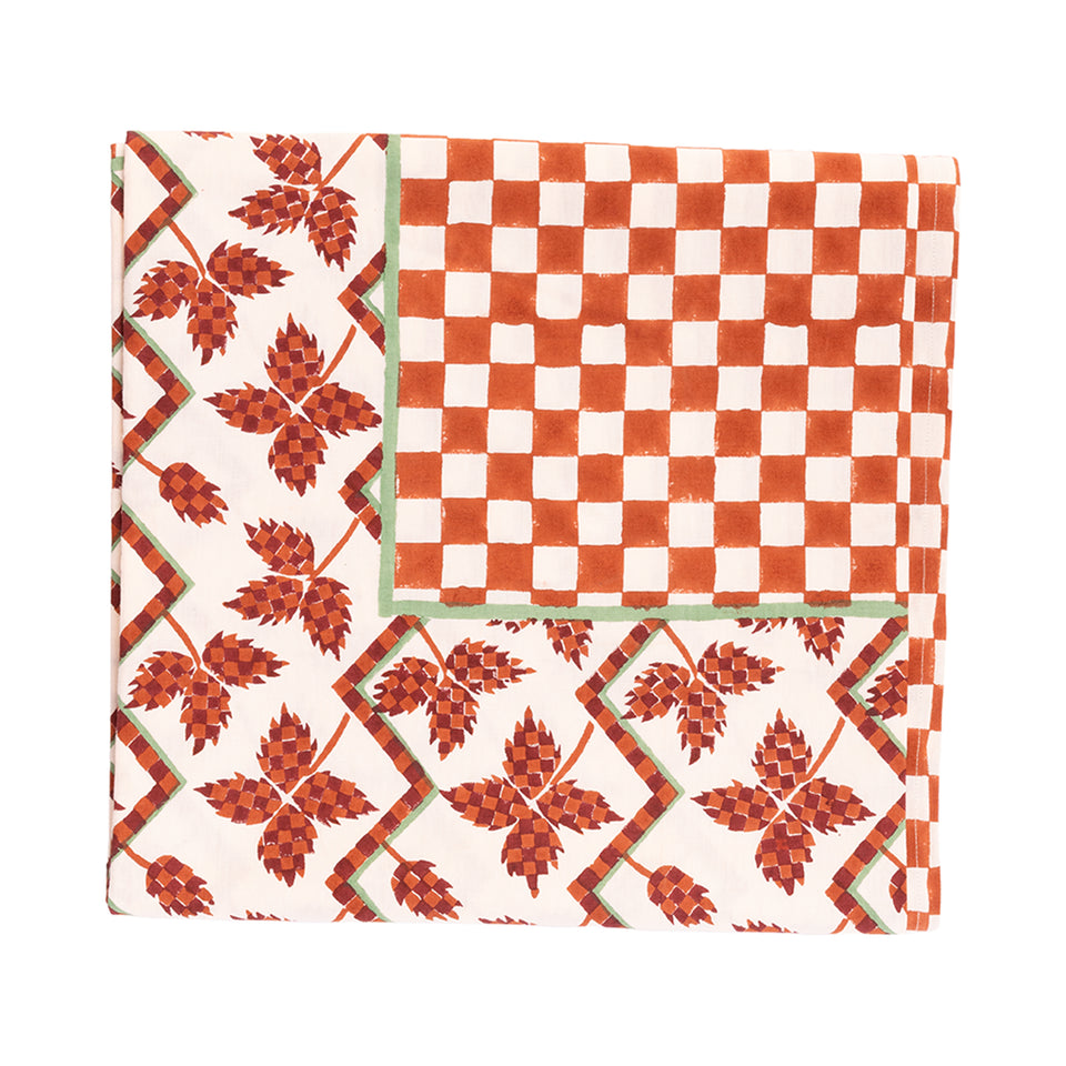 Check Leaf Tablecloth | Red