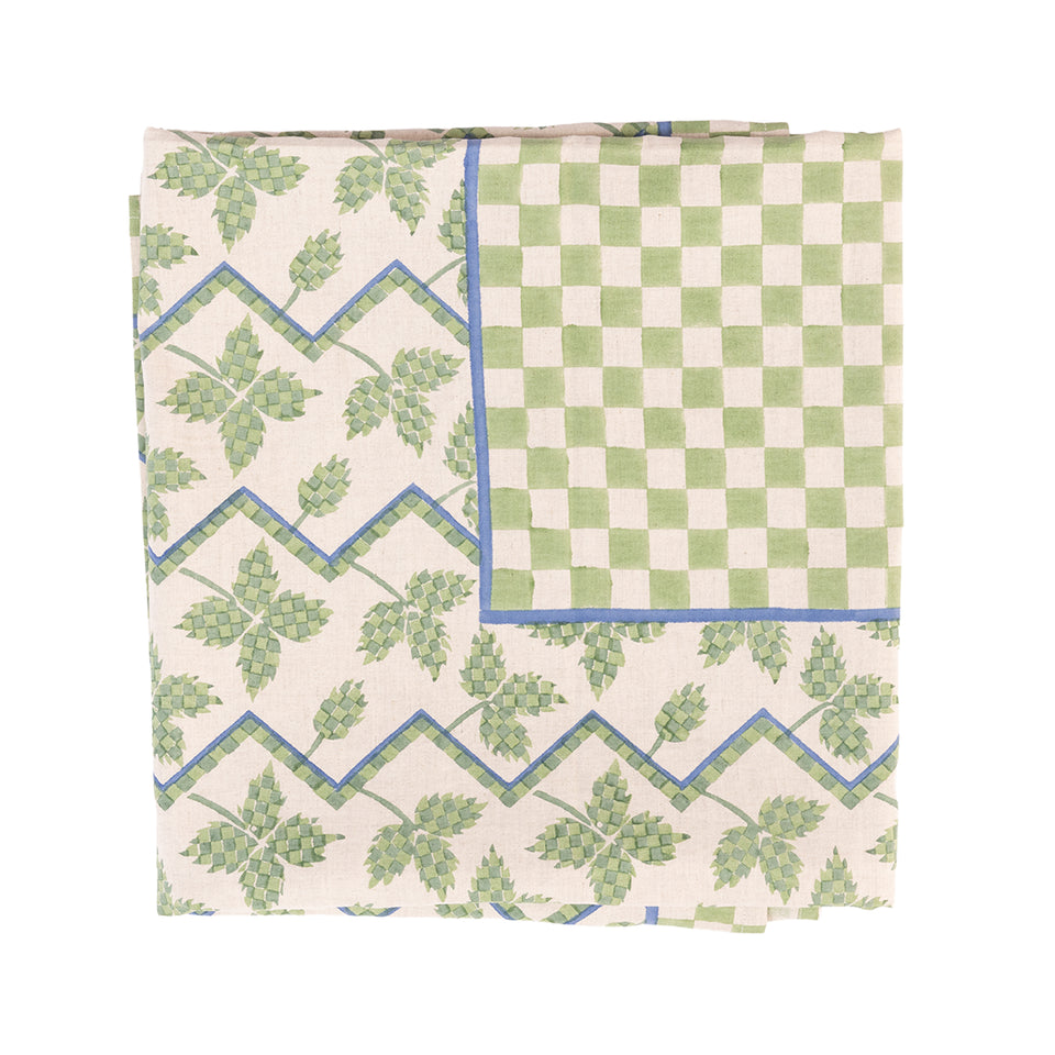 Check Leaf Tablecloth | Green