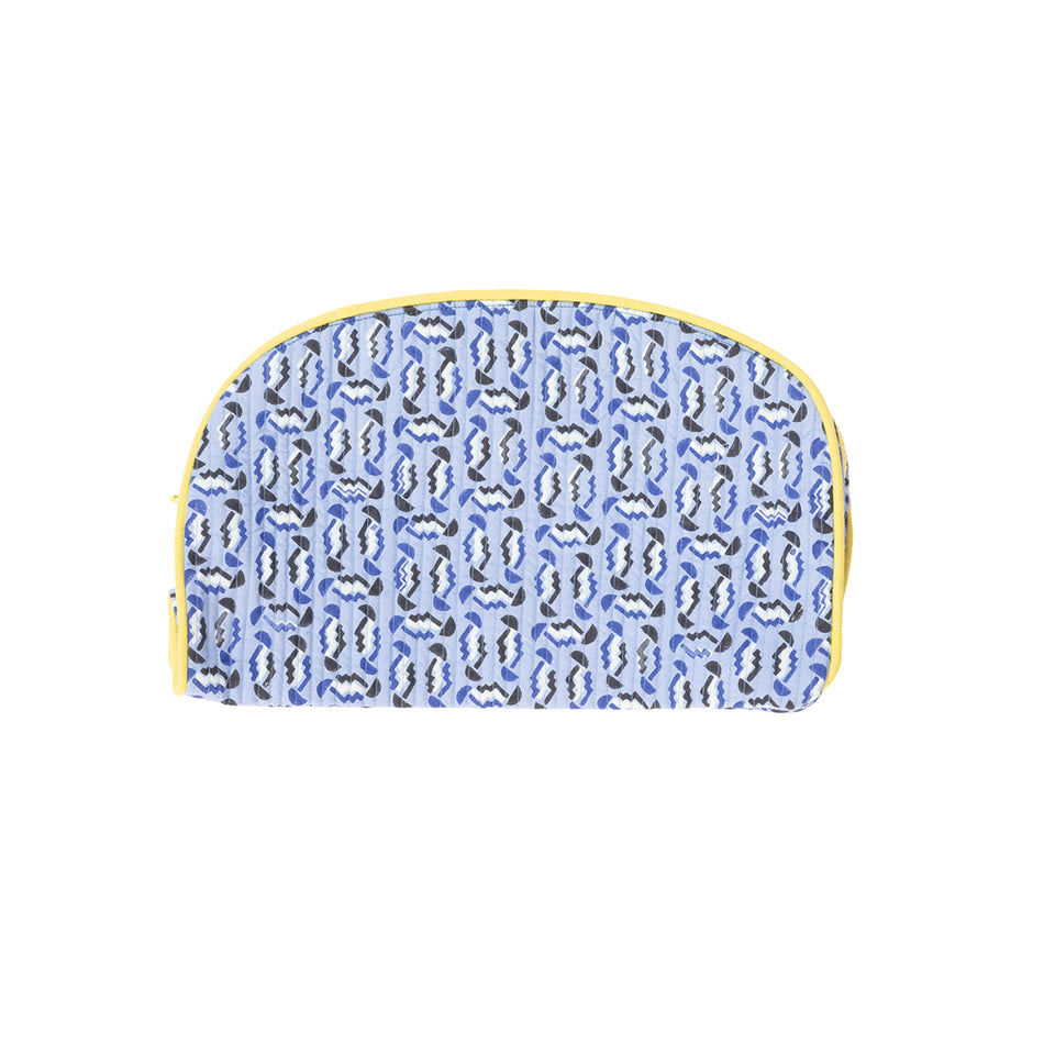 Zig Zag Travel Pouch | Blue - Large