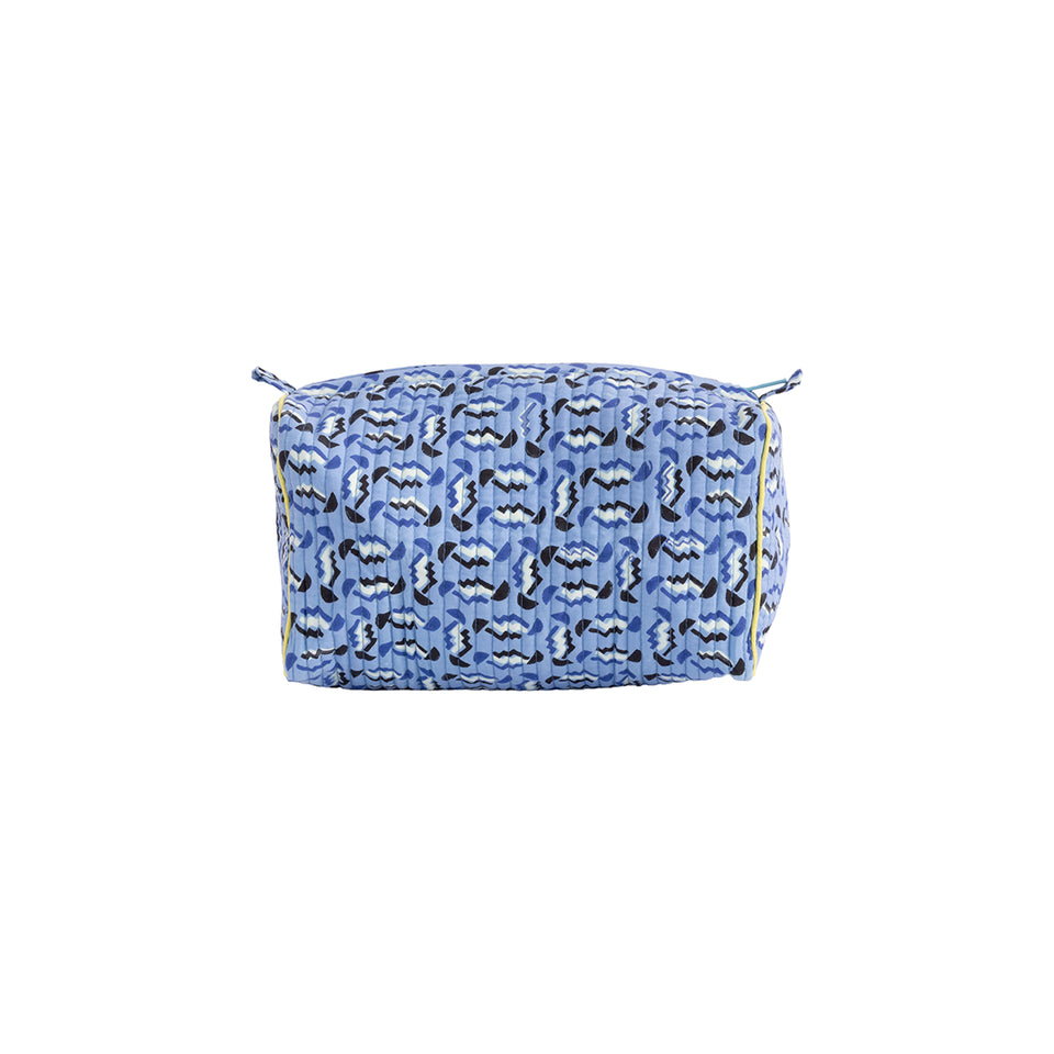Zig Zag Travel Pouch | Blue - Medium