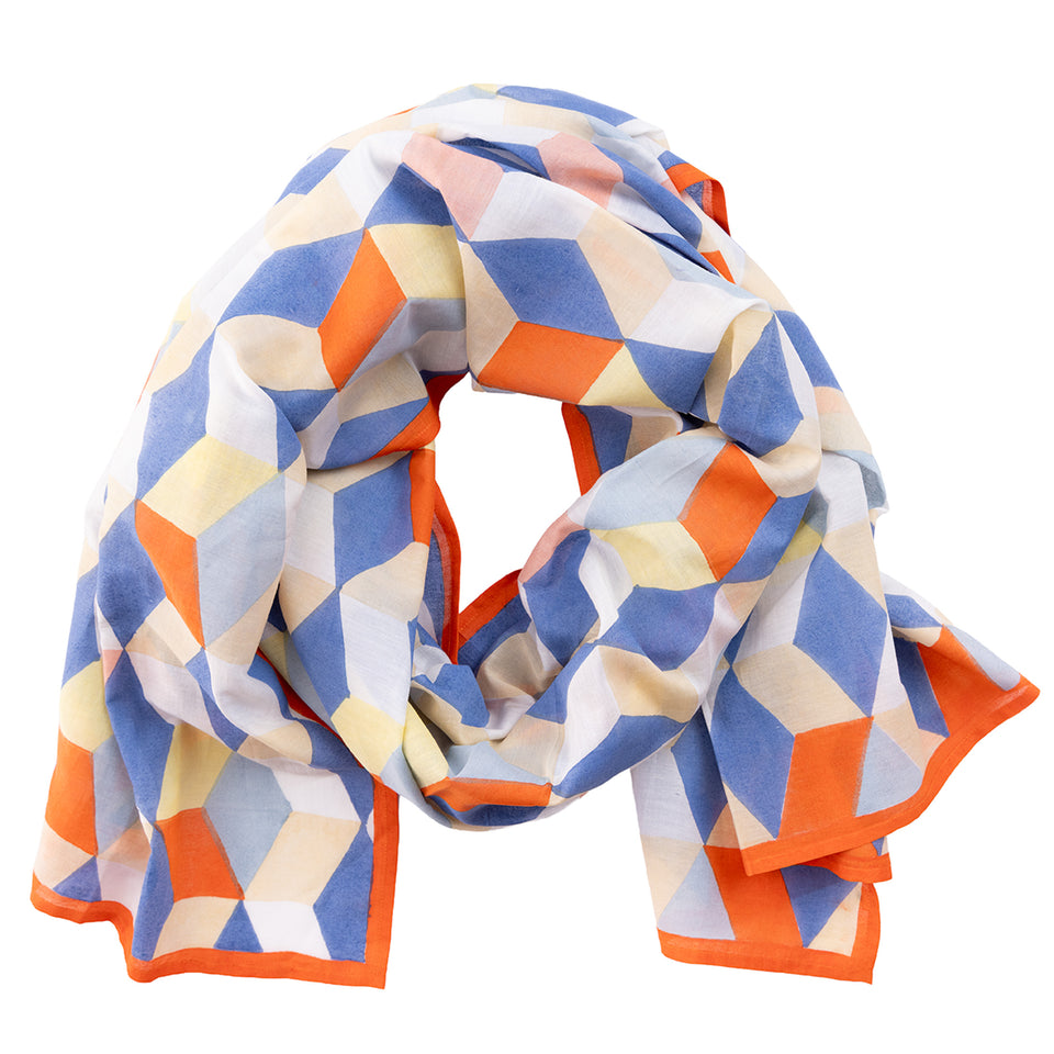Rhombus Long Scarf | Blue