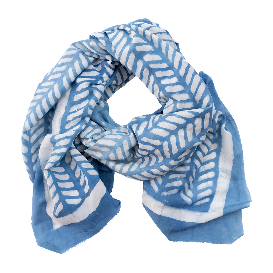 Herringbone Long Scarf | Indigo