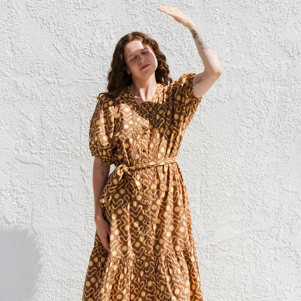 Cotton August Dress | Sundial Brown