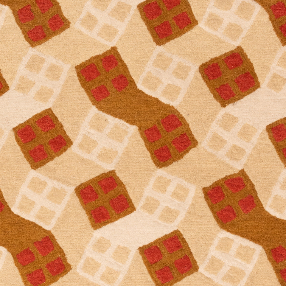 Cards Rug | Tan + Red