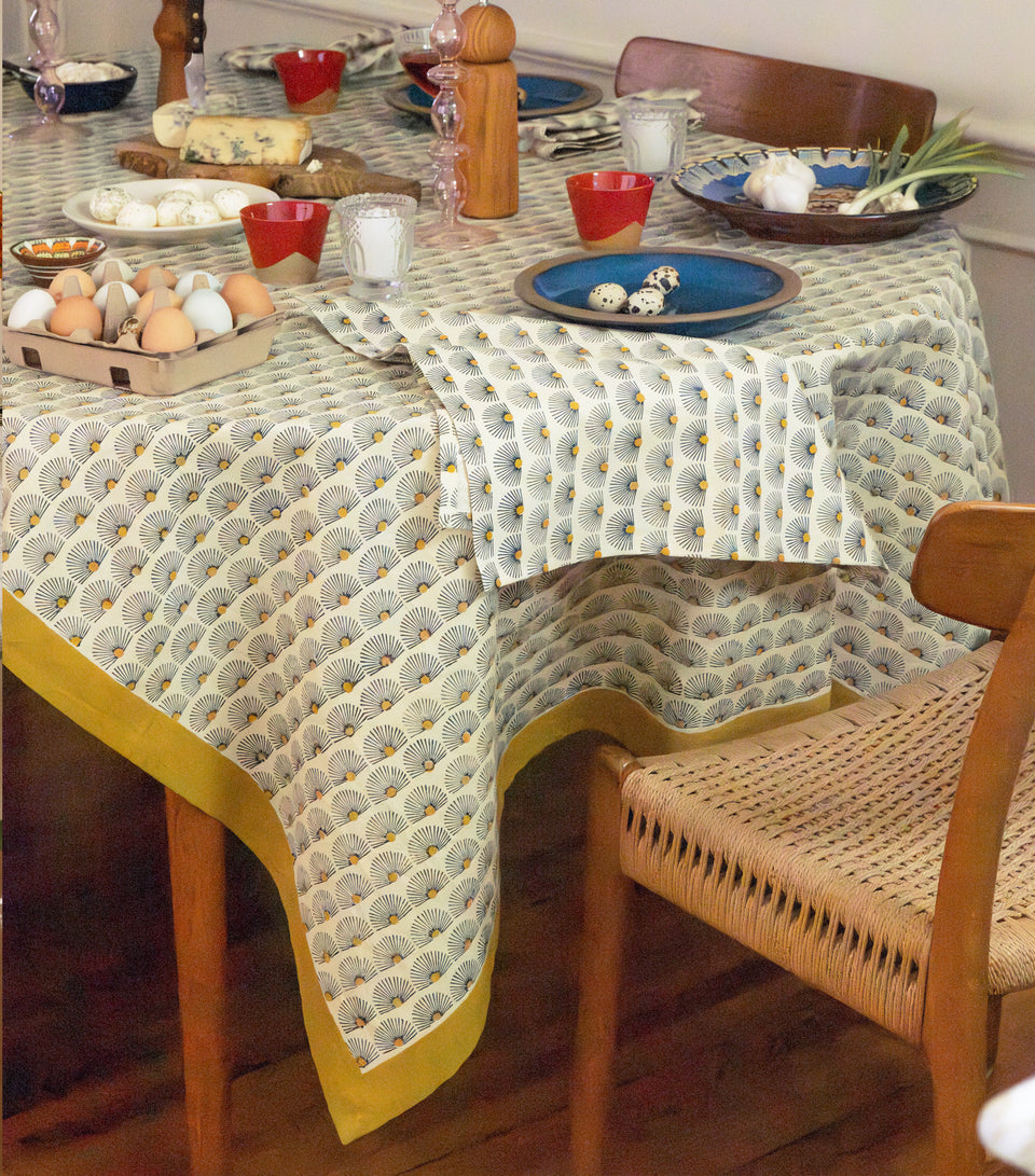 Peacock Tablecloth | Ochre