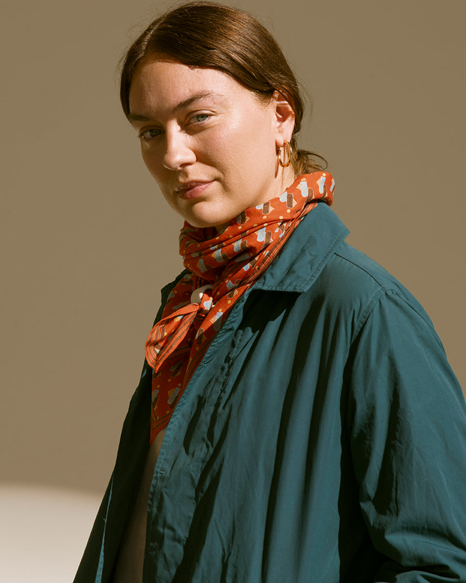 Raj Square Scarf | Brick
