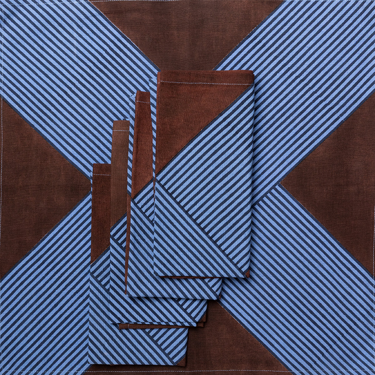 Sapphire Crosshatch Napkin