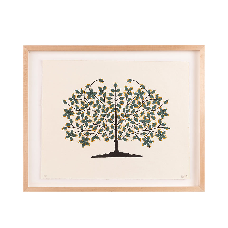 Flaming Leaf | Woodblock Print