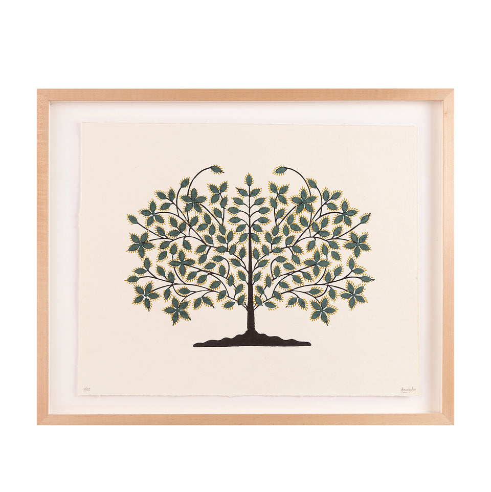 Flaming Leaf | Woodblock Print