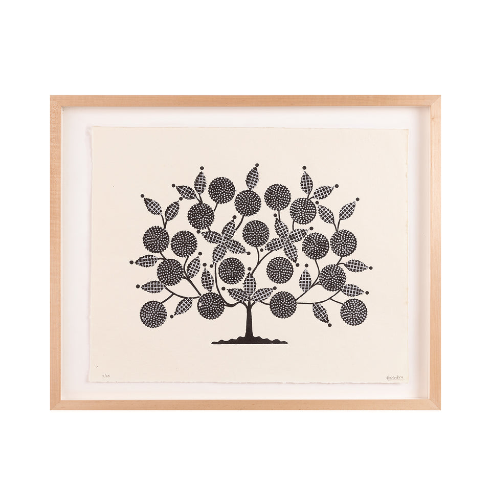Tree of Life | Woodblock Print | Black & White