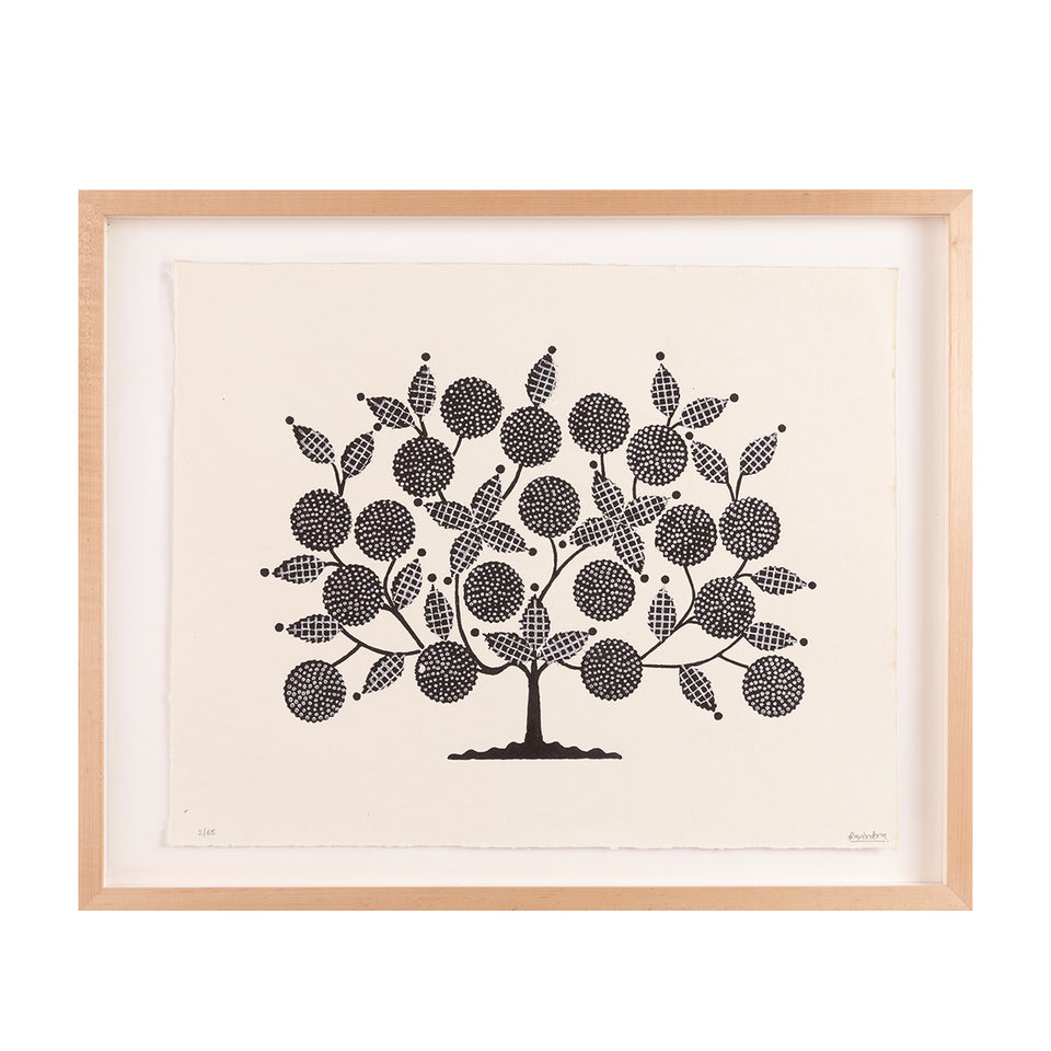 Tree of Life | Woodblock Print | Black & White