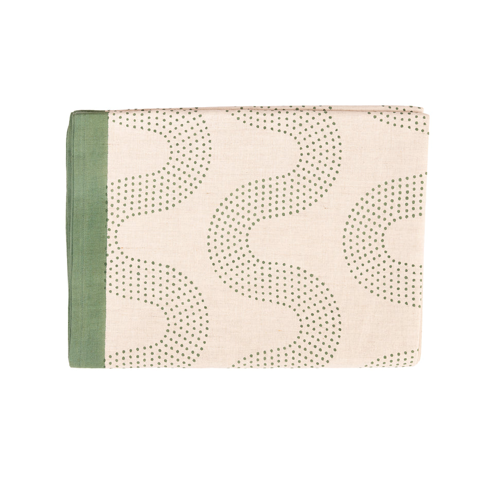 Squiggle Dot Tablecloth | Basil