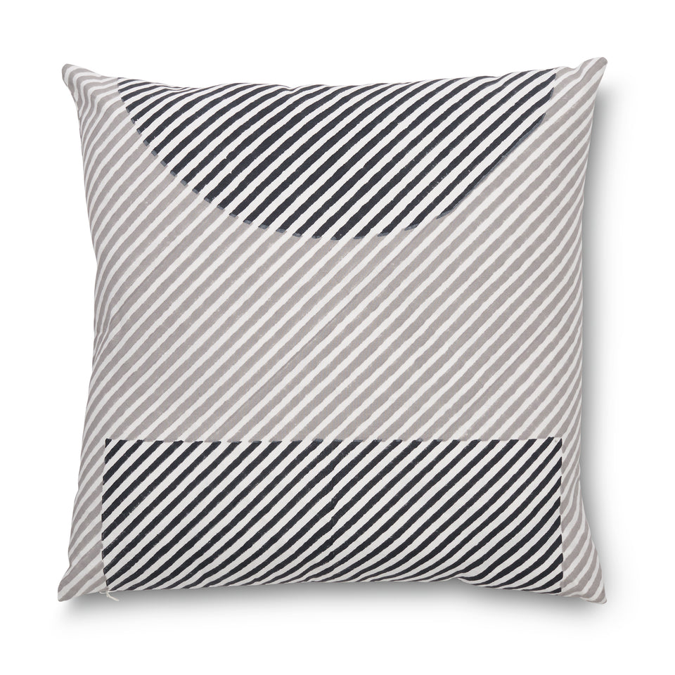 20" Stripe Dot Pillow | Grey