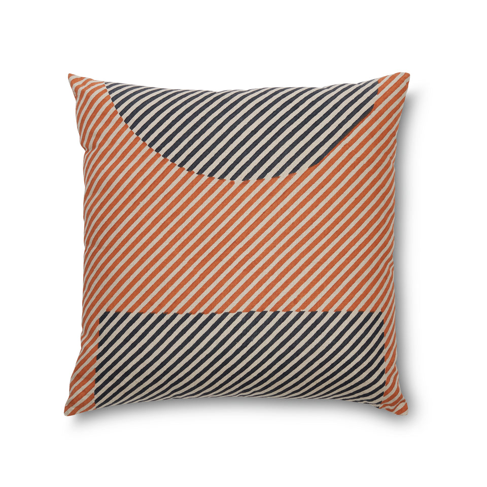 18" Stripe Dot Pillow | Rust
