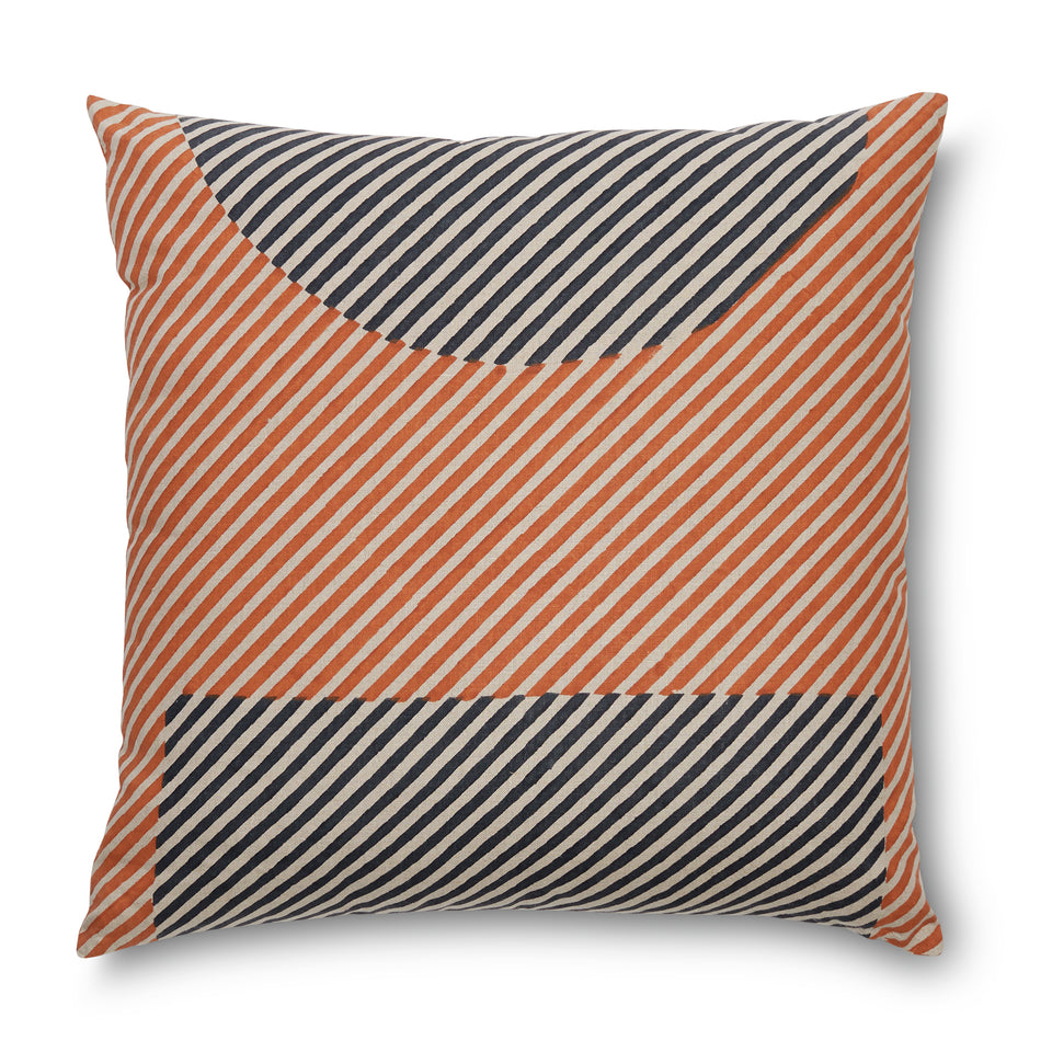 20" Stripe Dot Pillow | Rust