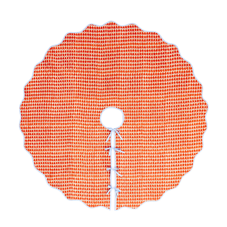 Tulips Tree Skirt in Cranberry