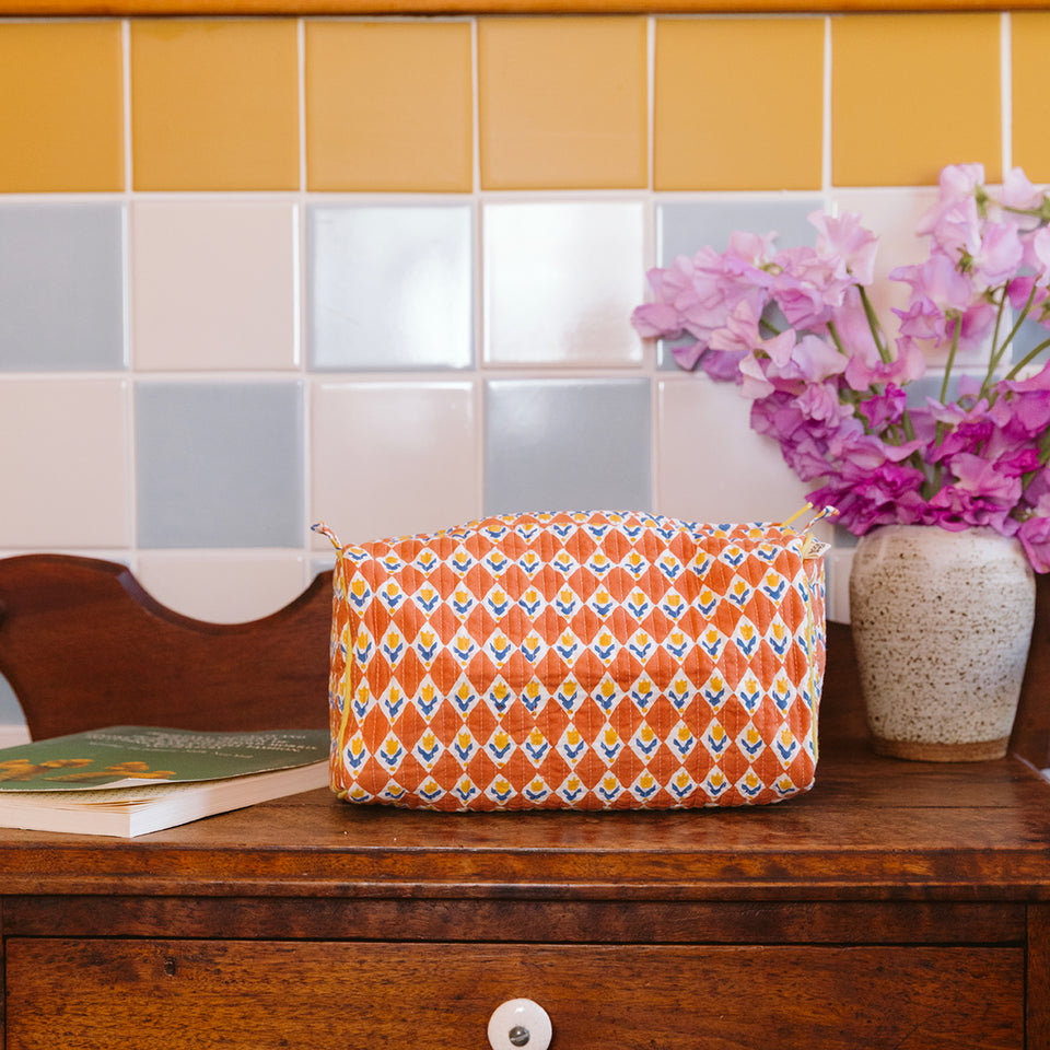Tulips Travel Pouch | Paprika