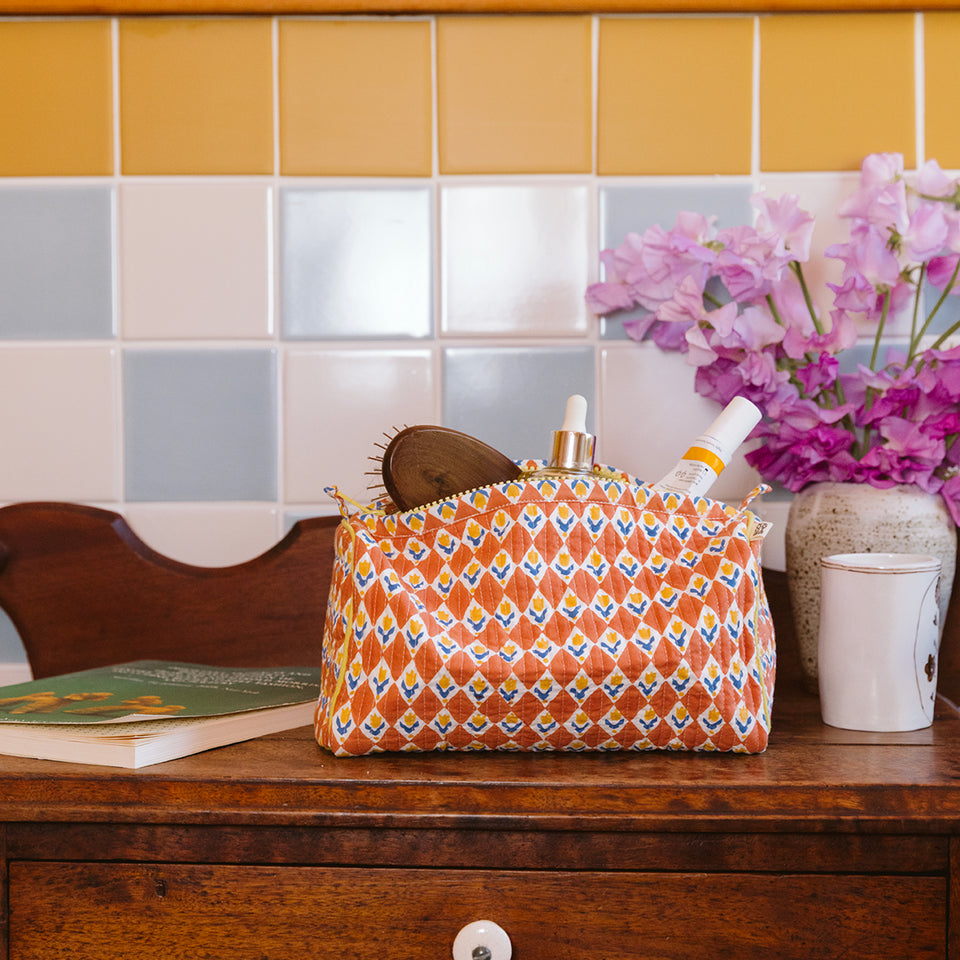 Tulips Travel Pouch | Paprika
