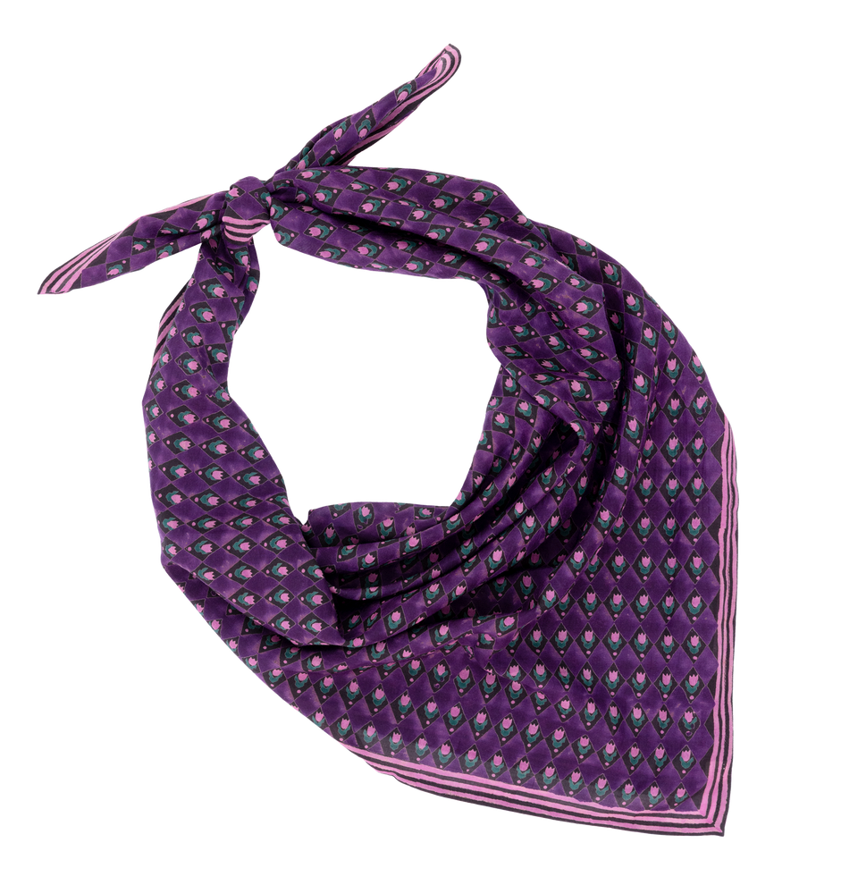 Purple Tulips Square Scarf