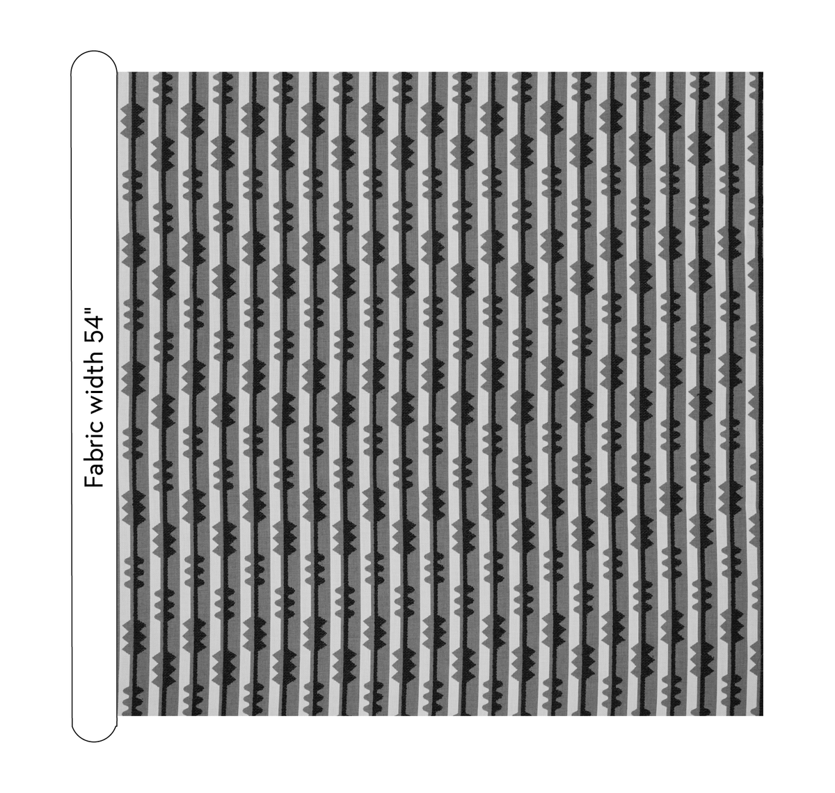 Spindle Stripe Fabric | Snow