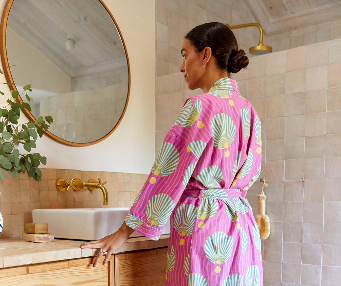 Shells Robe Magenta Block Shop