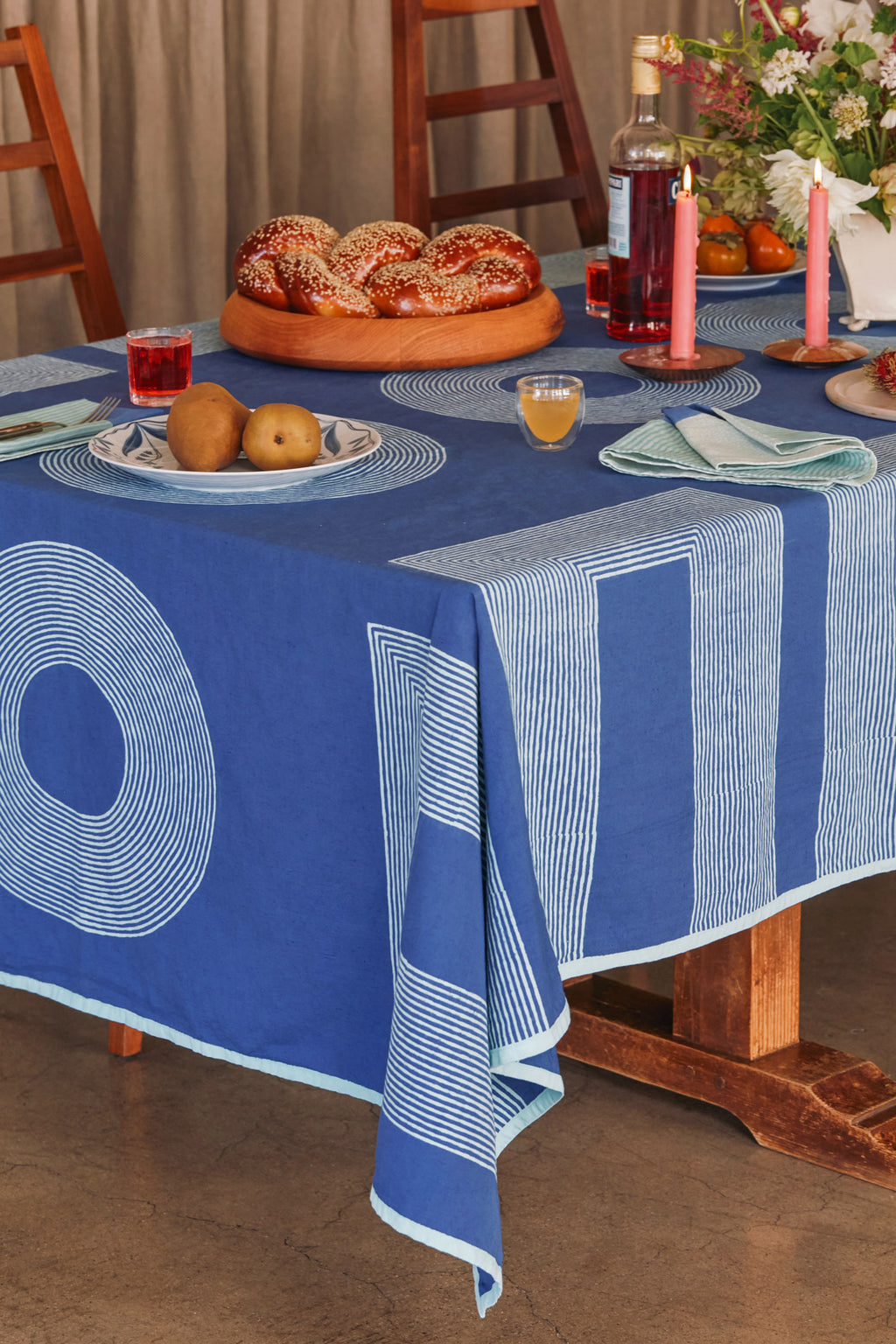 Crane Tablecloth | Cobalt
