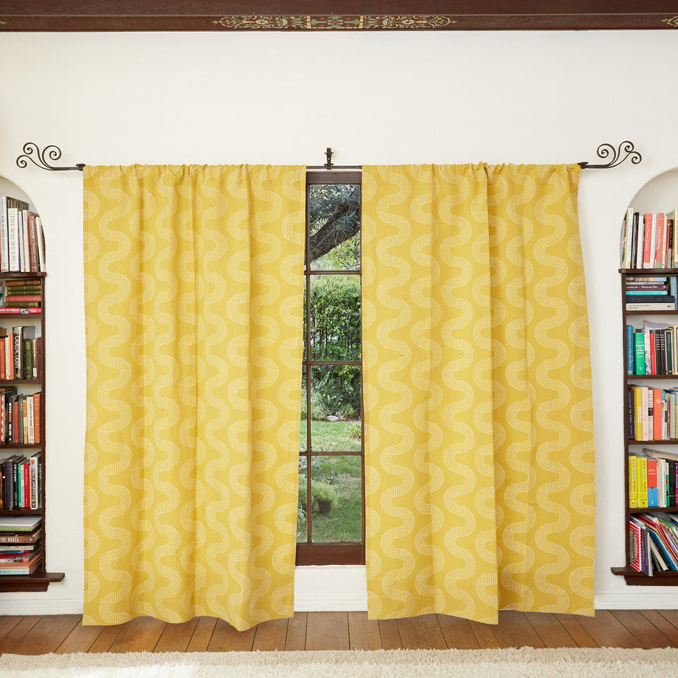 Squiggle Dot Curtain | Mustard