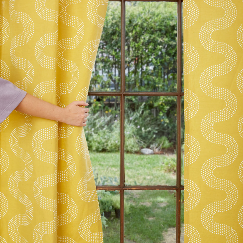 Squiggle Dot Curtain | Mustard