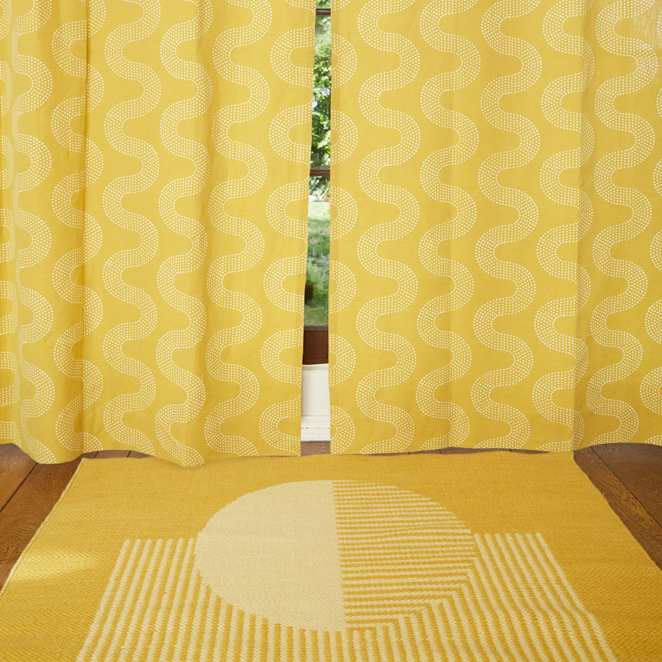 Squiggle Dot Curtain | Mustard