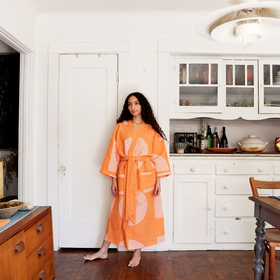 Dot Dash Robe | Apricot