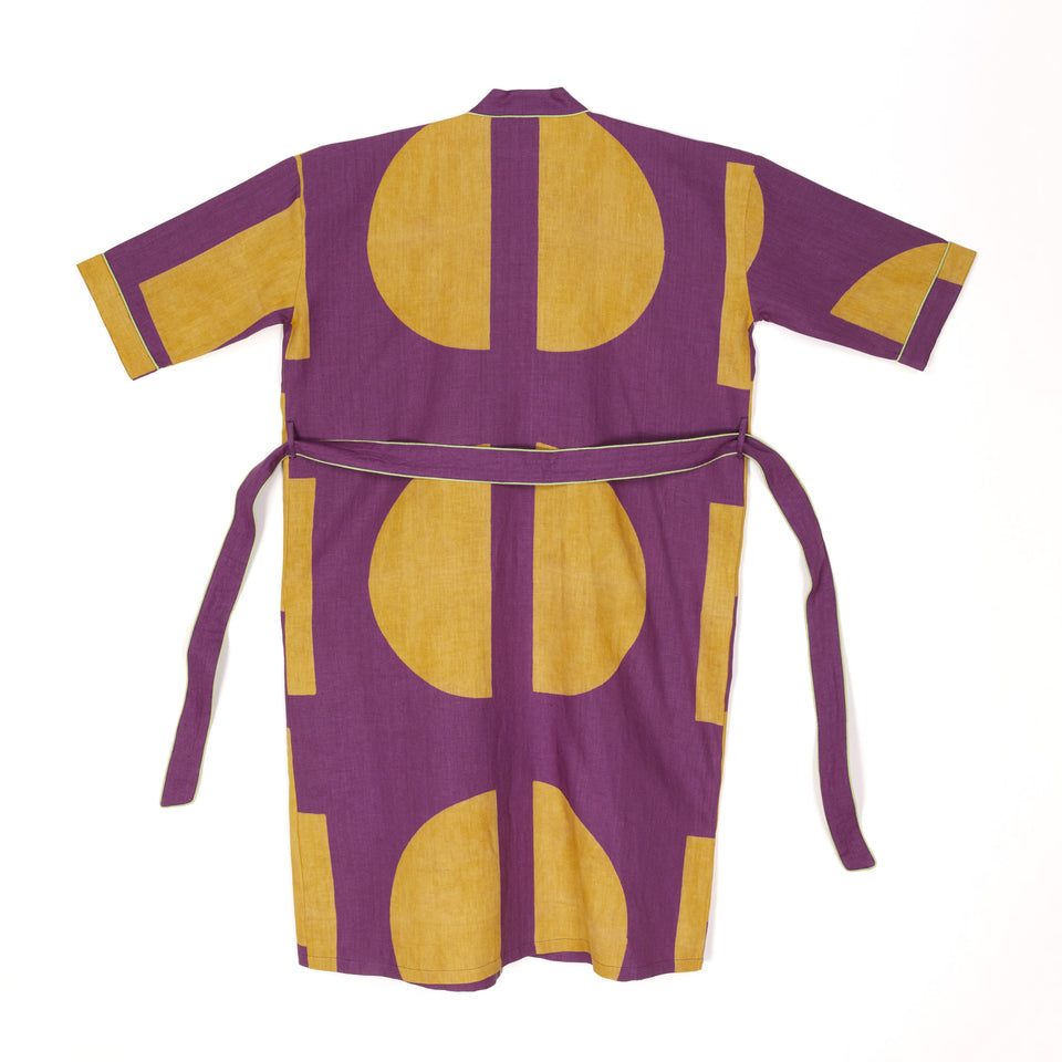 Dot Dash Robe | Eggplant