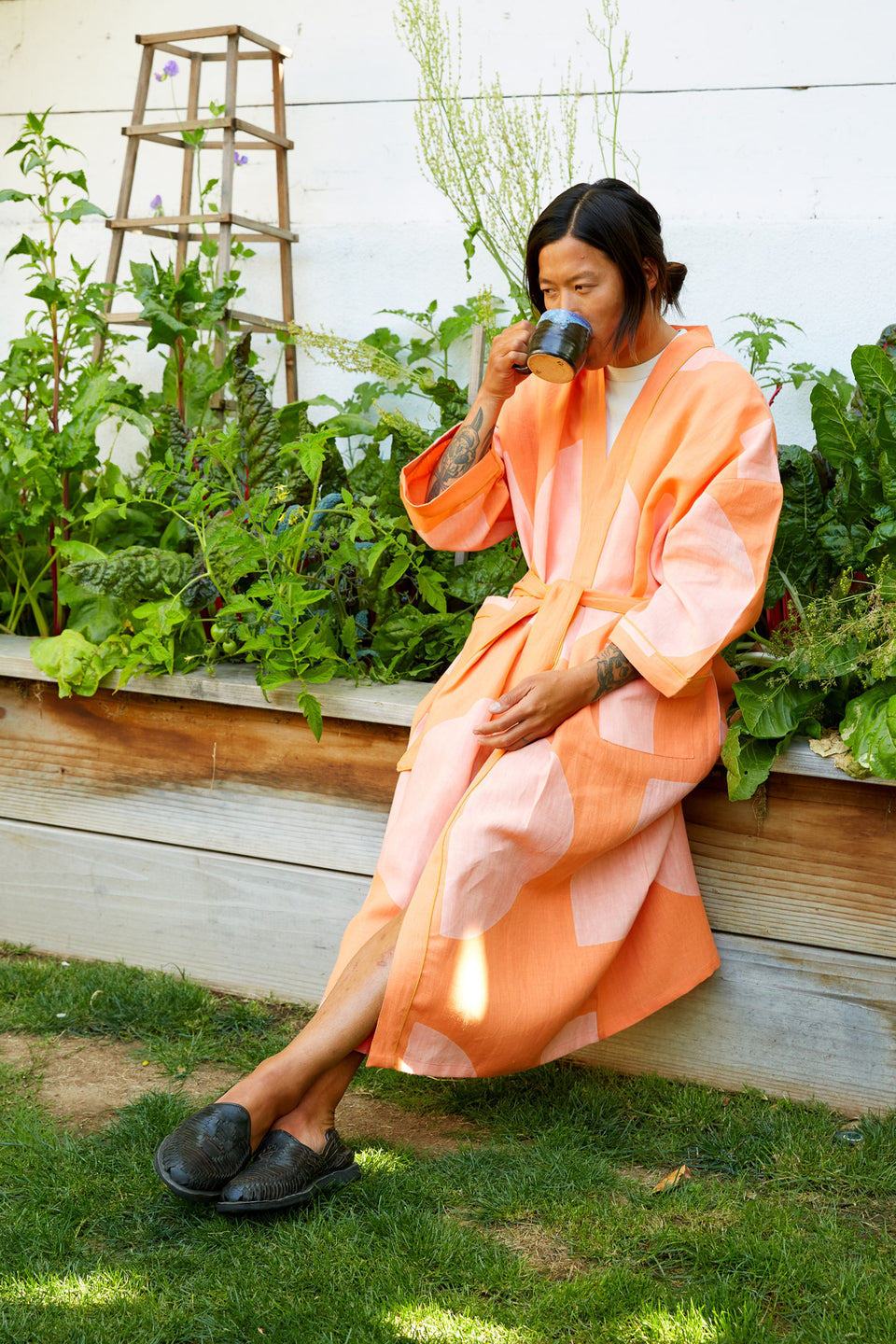 Dot Dash Robe | Apricot