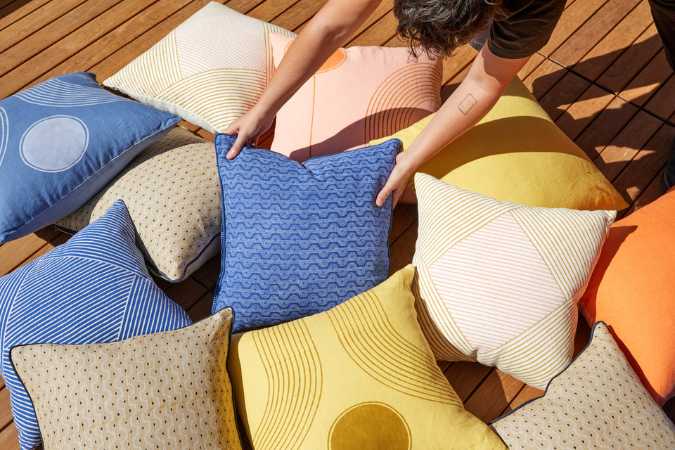 Indigo pillows discount
