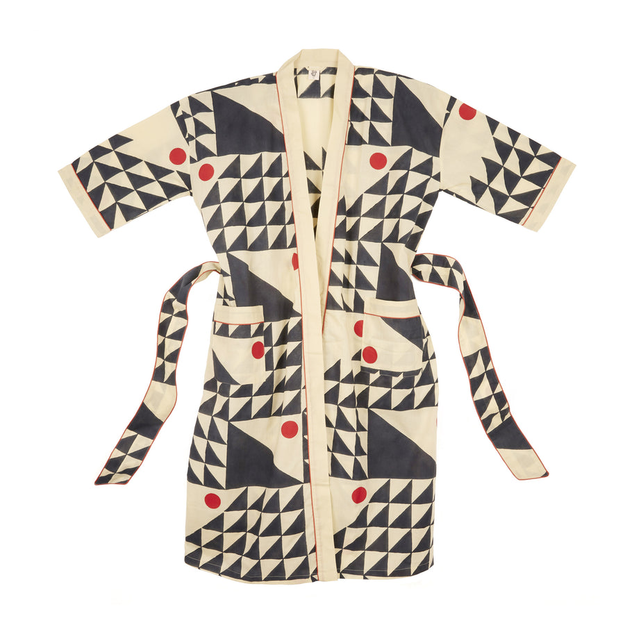 Woven Crinkle Flocked Robe