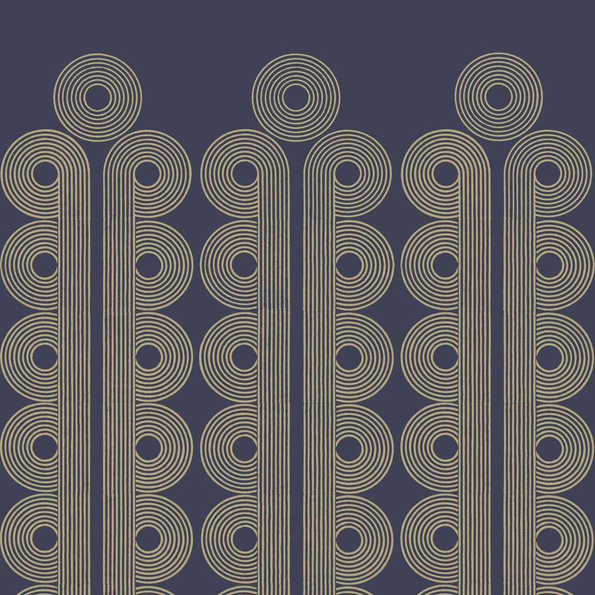 Poiret Wallpaper Sample | Navy
