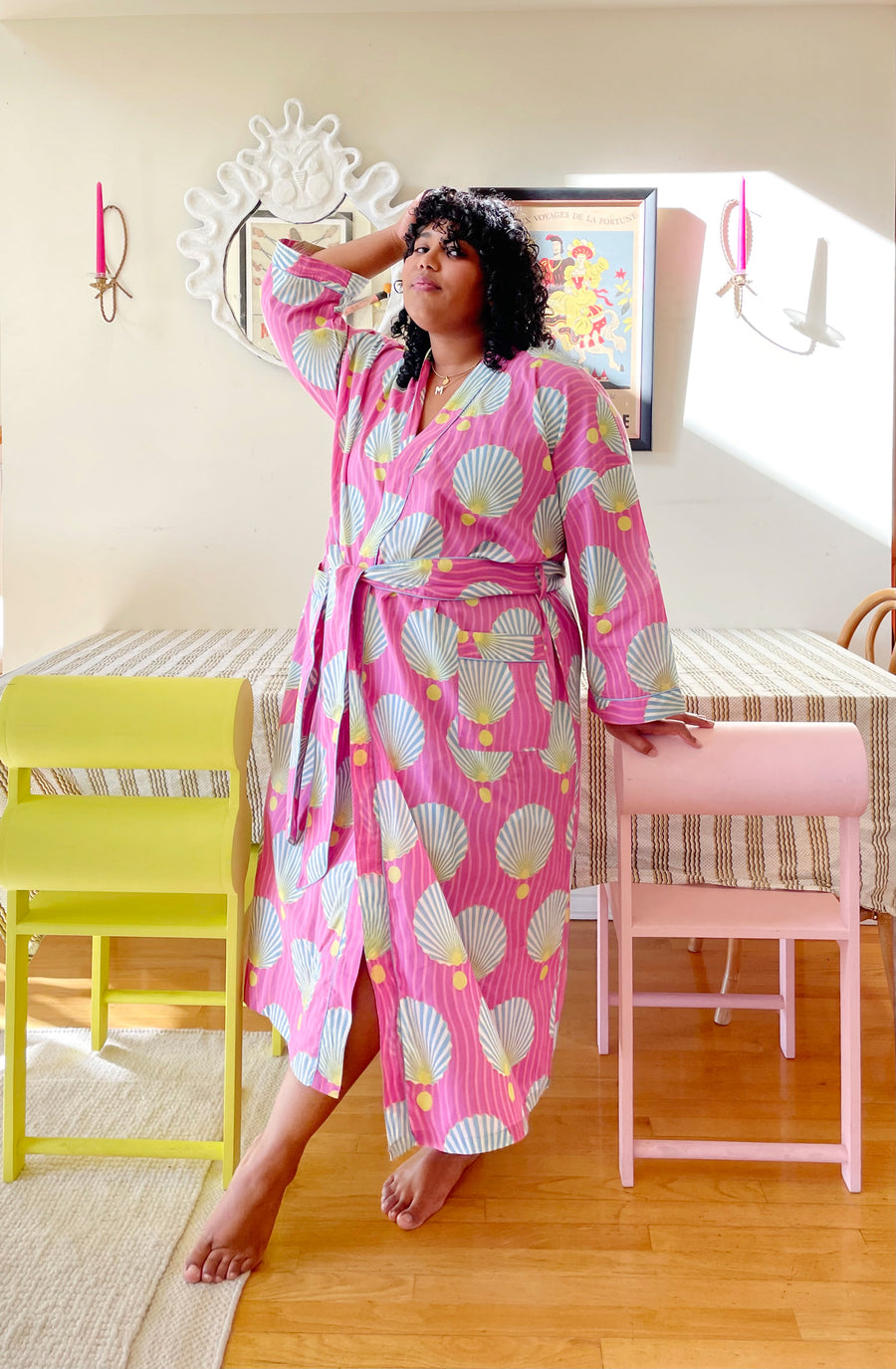 Shells Robe Magenta Block Shop