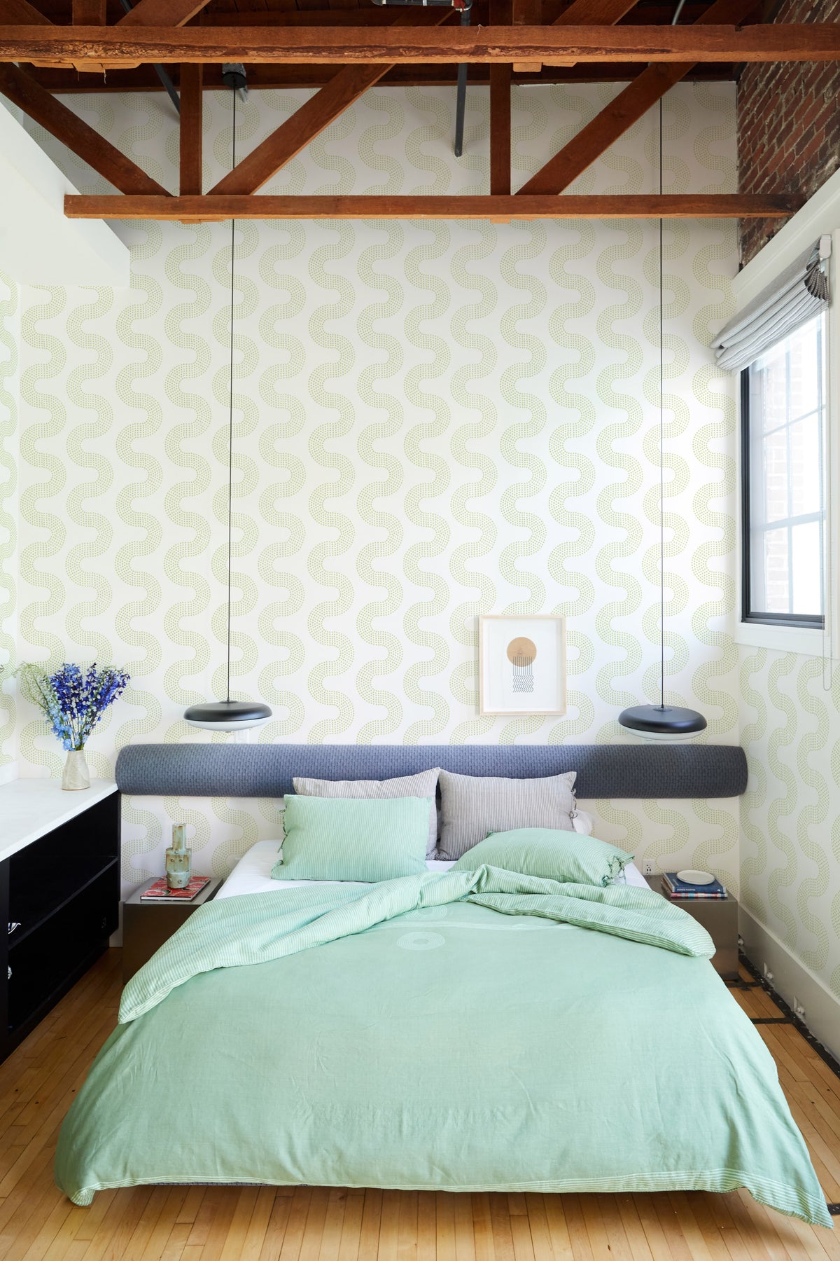Squiggle Dot Wallpaper | Moss