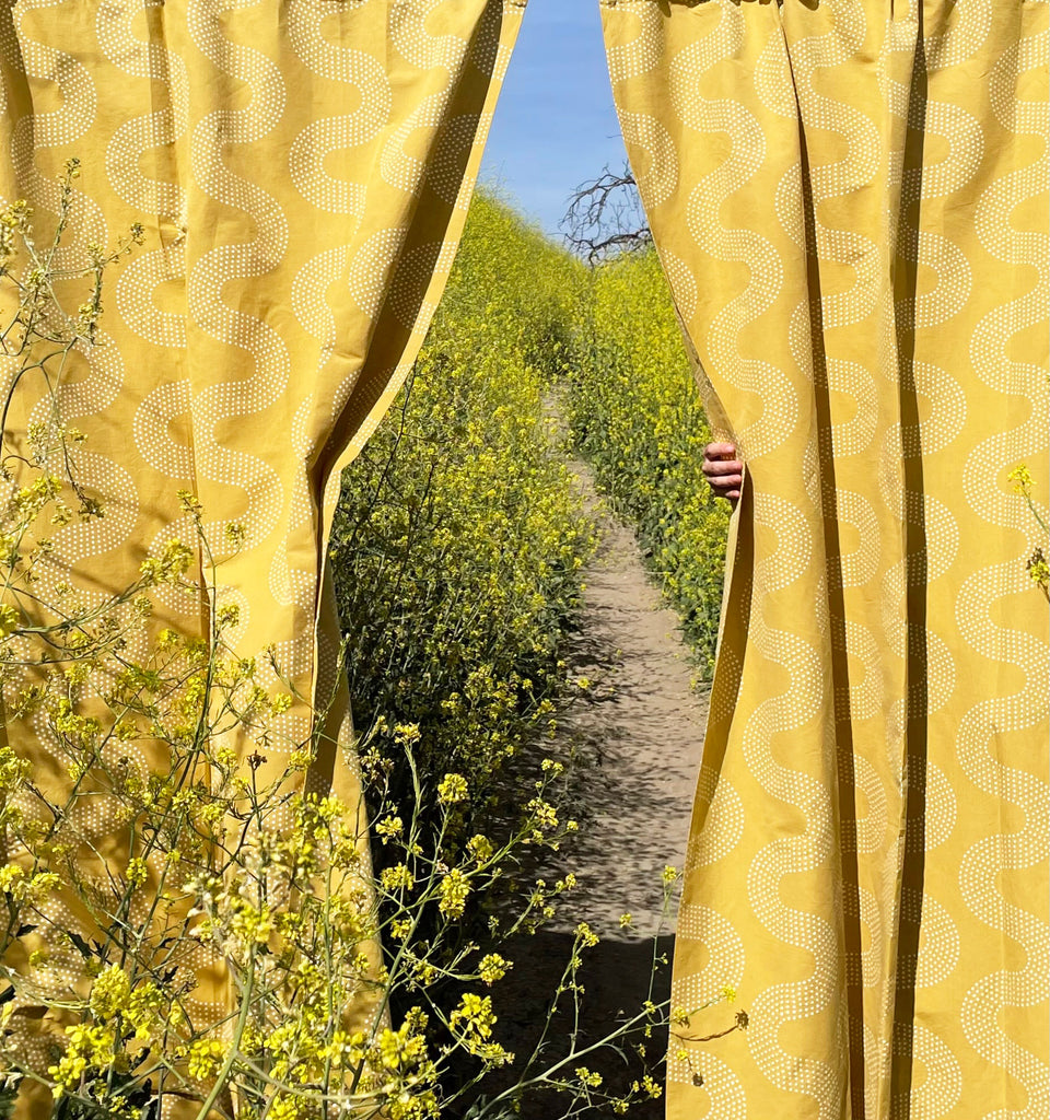 Squiggle Dot Curtain | Mustard